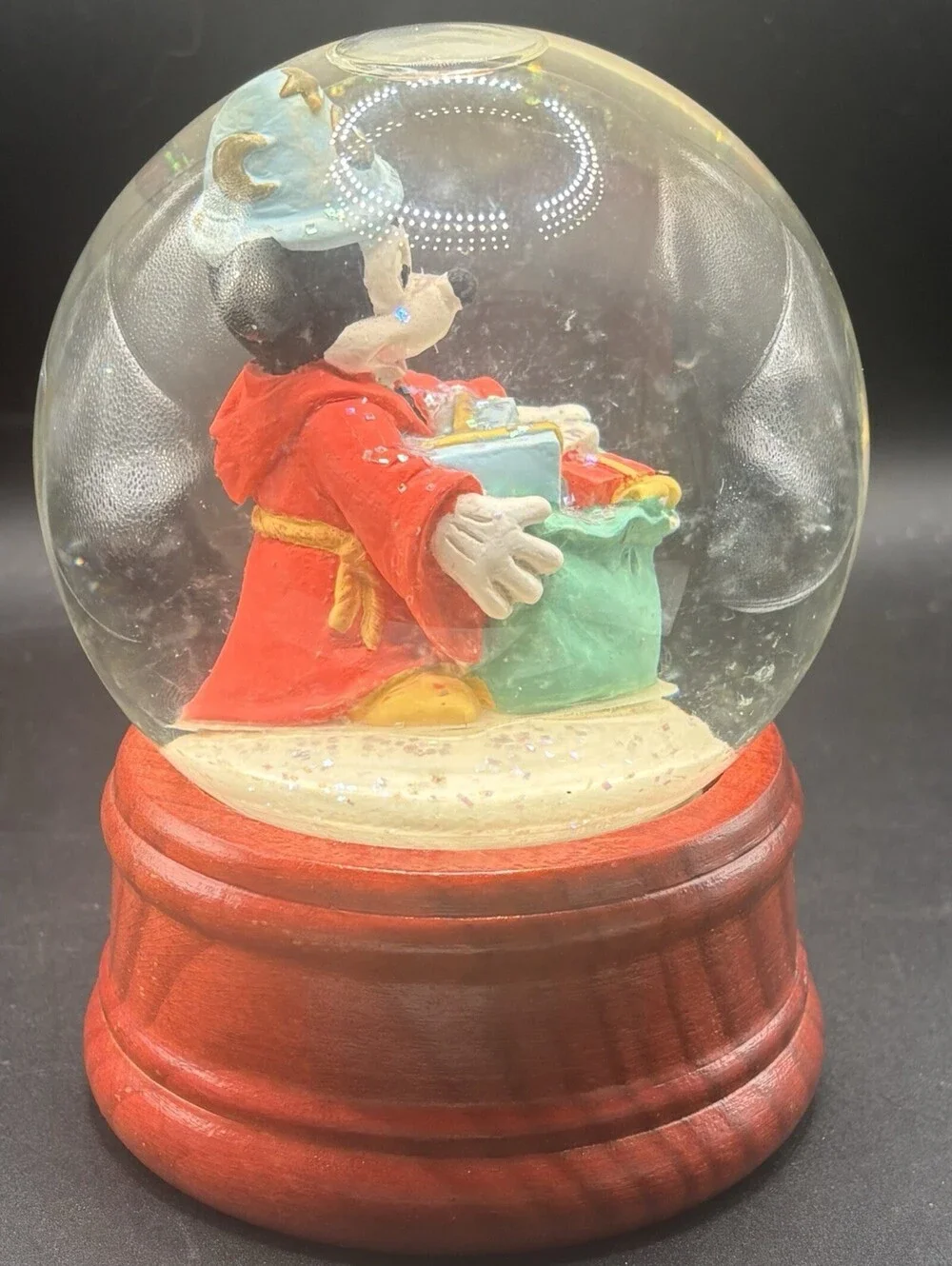 Disney Mickey Mouse Fantasia Sorcerers Apprentice Wizard Snowglobe 5-1/2